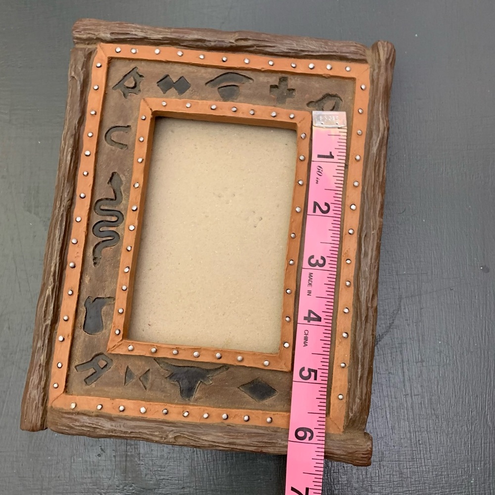 Rustic Western Theme Picture Frame with Cattle Brands Design - Picture 6 of 7